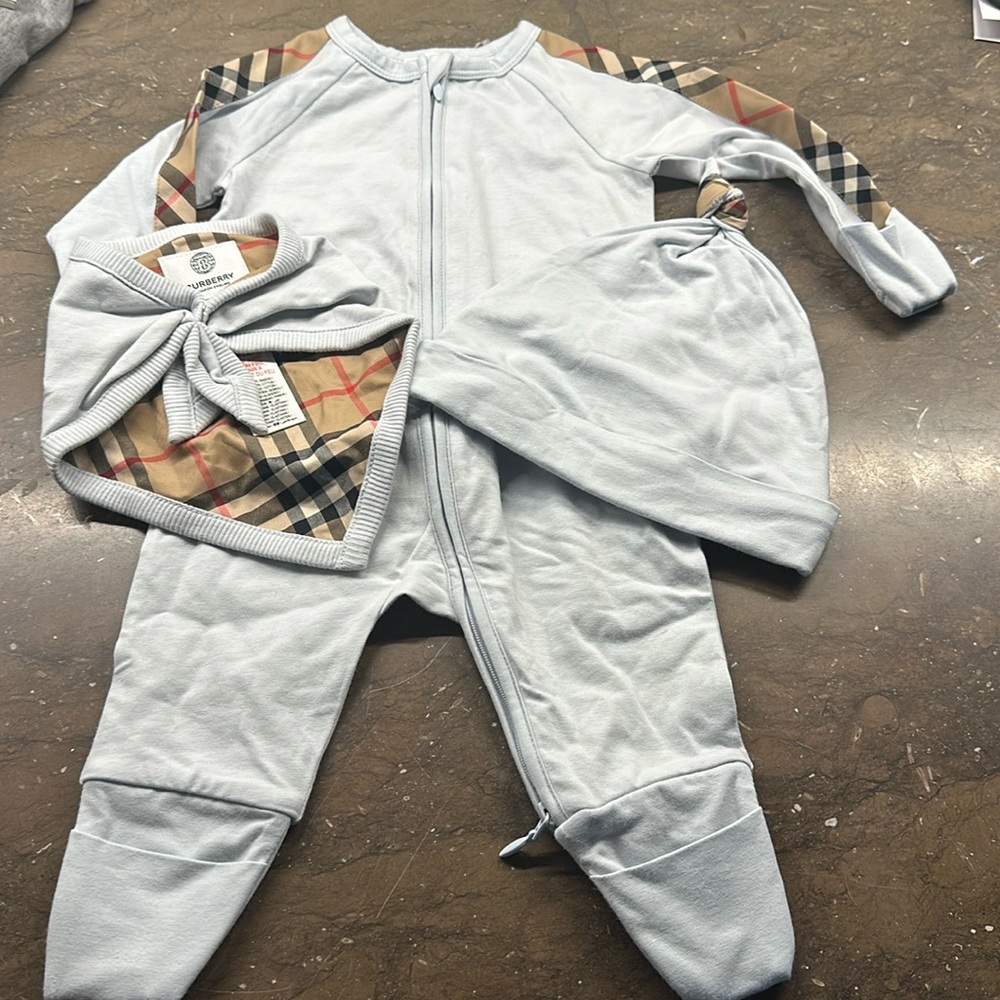 Burberry Light Blue Kids One Piece Set